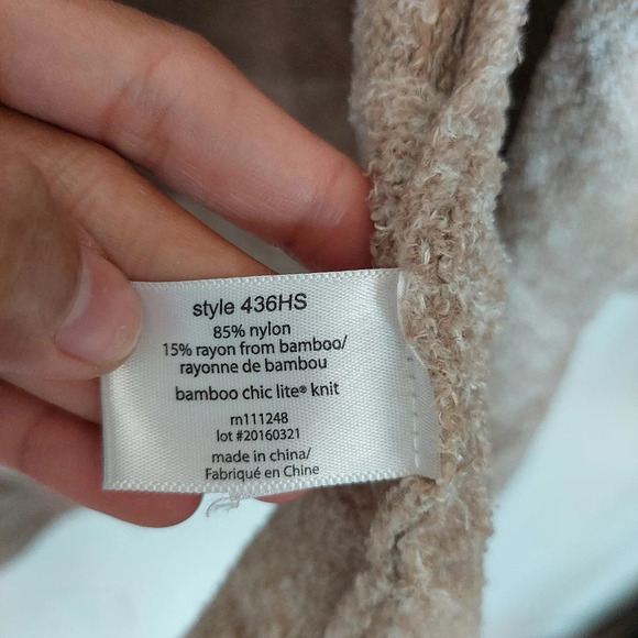 Barefoot Dreams Open Front Striped Sweater Cardigan Size L/XL - Picture 4 of 5